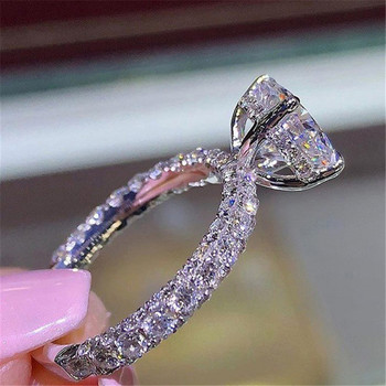 IPARAM Fashion Charm Γυαλιστερό AAA Ζιργκόν Ασημένιο Δαχτυλίδι Πολυτελές Νέο Σχέδιο Γυναικεία κοσμήματα για πάρτι αρραβώνων