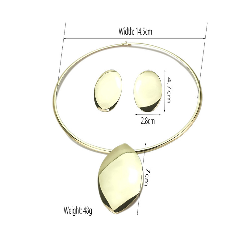 Veľké kovové prívesky Torques Choker náhrdelníky sady s náušnicami zlatá farba módne šperky sada pre ženy doplnky Afrika MANILAI