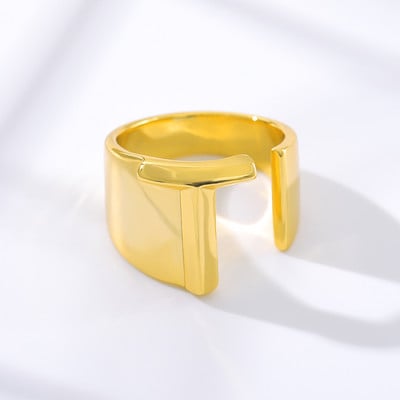 Módne nastaviteľné otvorené iniciály pre ženy z nehrdzavejúcej ocele AZ písmeno prsteň dámy zmysluplné svadobné šperky darček 2022