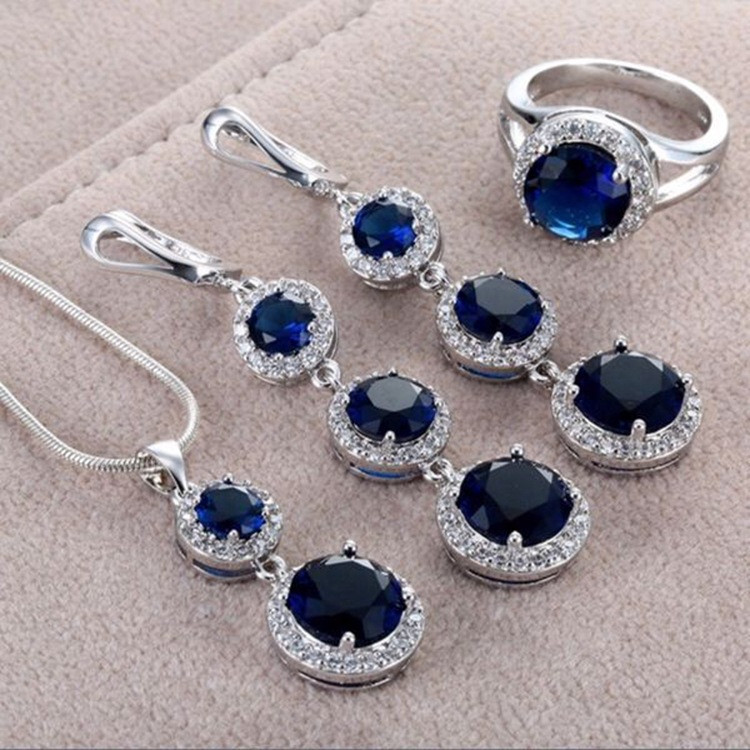 Set de bijuterii de nuntă din zirconiu cubic, placat cu argint de lux, colier cu cristale, Cocktail, cadou de bijuterii pentru femei