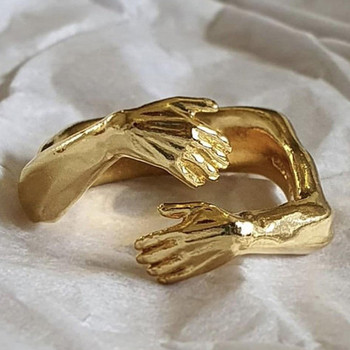 Fashion Couple Rings Statement Κοσμήματα Αξεσουάρ Δώρα Επετείου Γάμου Vintage Love Hugging Hands Open Rings για γυναίκες/άντρες