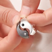 2 ks kreatívneho prsteňa Yin Yang Gossip, jednoduchého kovového prsteňa s kvapkou oleja Tai Chi, párových prsteňov pre ženy a mužov, pár, najlepší priateľ, šperky, darček