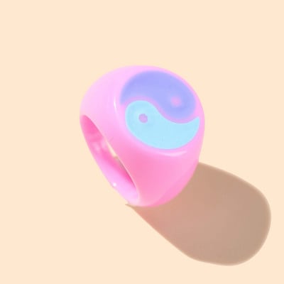 2 ks kreatívneho prsteňa Yin Yang Gossip, jednoduchého kovového prsteňa s kvapkou oleja Tai Chi, párových prsteňov pre ženy a mužov, pár, najlepší priateľ, šperky, darček