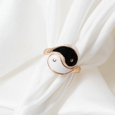 2 ks kreatívneho prsteňa Yin Yang Gossip, jednoduchého kovového prsteňa s kvapkou oleja Tai Chi, párových prsteňov pre ženy a mužov, pár, najlepší priateľ, šperky, darček