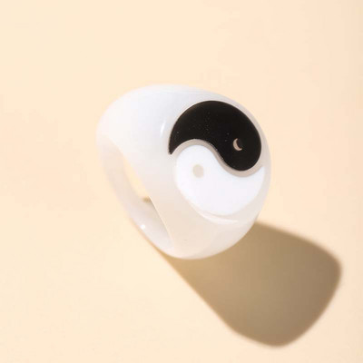 2 ks kreatívneho prsteňa Yin Yang Gossip, jednoduchého kovového prsteňa s kvapkou oleja Tai Chi, párových prsteňov pre ženy a mužov, pár, najlepší priateľ, šperky, darček