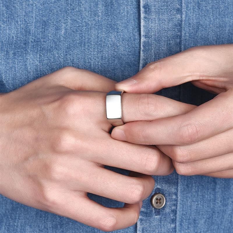 Modni muški prsten od nehrđajućeg čelika Jednostavan stil crna zlatna srebrna boja kvadratni prsten šarm hiphop muški nakit poklon za zabavu