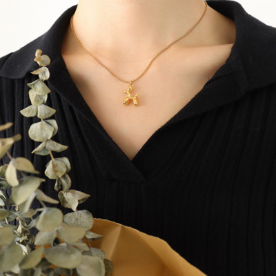 316L nerūdijančio plieno paprastas laukinio oro šuns karoliai apyrankės auskarai madingi moteriški rinkiniai SAN515