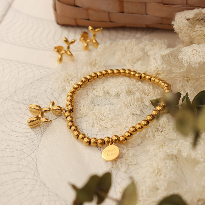 316L nerūdijančio plieno paprastas laukinio oro šuns karoliai apyrankės auskarai madingi moteriški rinkiniai SAN515