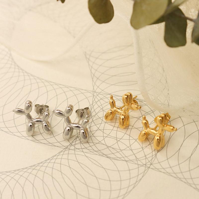 316L nerūdijančio plieno paprastas laukinio oro šuns karoliai apyrankės auskarai madingi moteriški rinkiniai SAN515