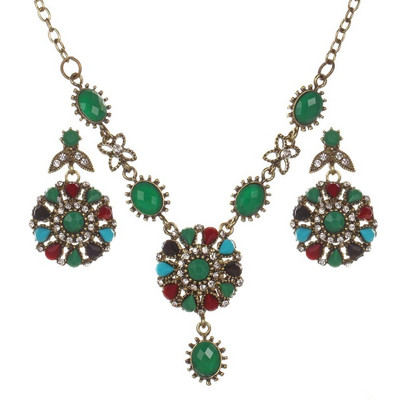 Sada náušníc a náhrdelníkov s kamienkami, ozdoby, bižutéria pre ženy, etiópske turecké šperky
