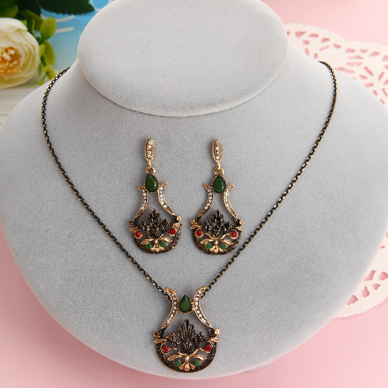 Sada náušníc a náhrdelníkov s kamienkami, ozdoby, bižutéria pre ženy, etiópske turecké šperky