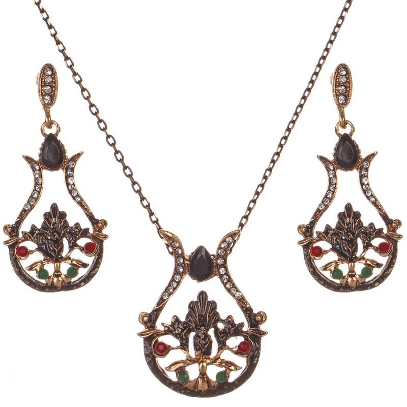 Sada náušníc a náhrdelníkov s kamienkami, ozdoby, bižutéria pre ženy, etiópske turecké šperky