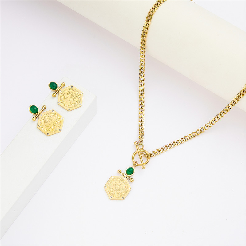 LUIZADA 2022 jún najpredávanejšie doplnky svadobné šperky sada pre ženy portrét mince z nehrdzavejúcej ocele s náhrdelníkom a náušnicami
