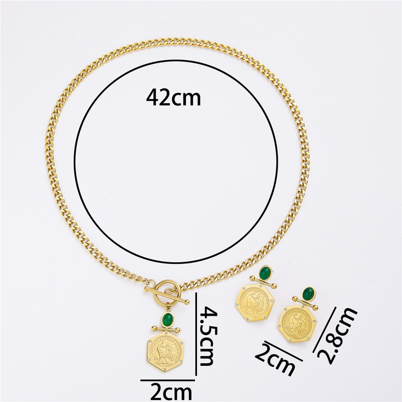 LUIZADA 2022 jún najpredávanejšie doplnky svadobné šperky sada pre ženy portrét mince z nehrdzavejúcej ocele s náhrdelníkom a náušnicami