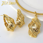 ZEADear Jewelry Dubai Pozlátené sady pre ženy Trendy africké náušnice Náhrdelník Sada pre svadobné zlaté párty svadby darčeky