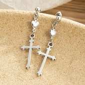 Ins Retro Cross Love Heart Agățat Cercei Drop Dark Girl Soil Cool Punk Stud Cercei Sunt Fantezii Femei Bărbați Bijuterii Noua Ofertă