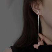 Új divatos egyszerű bojtos lánc ejtős fülbevaló nőknek, hosszú lógó fülbevaló piercing fülvonal Divatos fülékszer kiegészítők