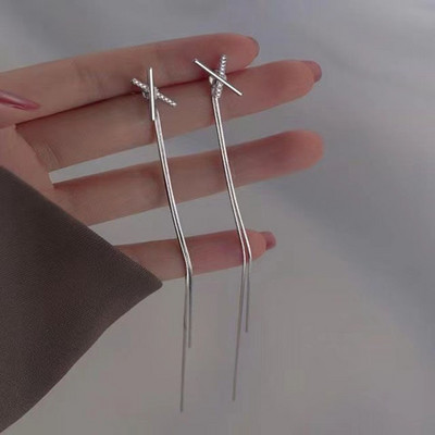 Új divatos egyszerű bojtos lánc ejtős fülbevaló nőknek, hosszú lógó fülbevaló piercing fülvonal Divatos fülékszer kiegészítők