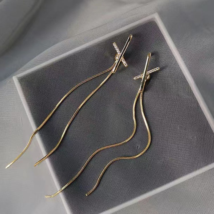 Új divatos egyszerű bojtos lánc ejtős fülbevaló nőknek, hosszú lógó fülbevaló piercing fülvonal Divatos fülékszer kiegészítők