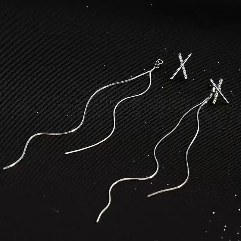 Új divatos egyszerű bojtos lánc ejtős fülbevaló nőknek, hosszú lógó fülbevaló piercing fülvonal Divatos fülékszer kiegészítők