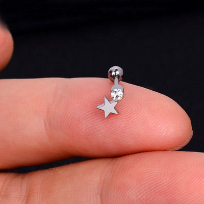 1kom naušnice od nehrđajućeg čelika za žene Zvjezdica Srce Tratinčica Leptir Križ Helix Hrskavica Tragus Režanj Nakit za bušenje ušiju