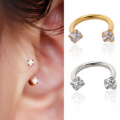 2 buc. Inel unisex cu filet intern circular barbell buză nas potcoavă septum Helix piercing ureche cartilaj lobi cercei