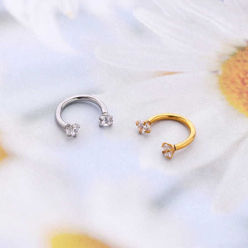 2 buc. Inel unisex cu filet intern circular barbell buză nas potcoavă septum Helix piercing ureche cartilaj lobi cercei