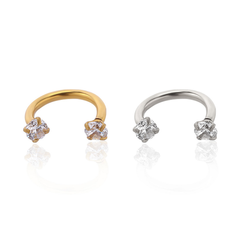 2 buc. Inel unisex cu filet intern circular barbell buză nas potcoavă septum Helix piercing ureche cartilaj lobi cercei