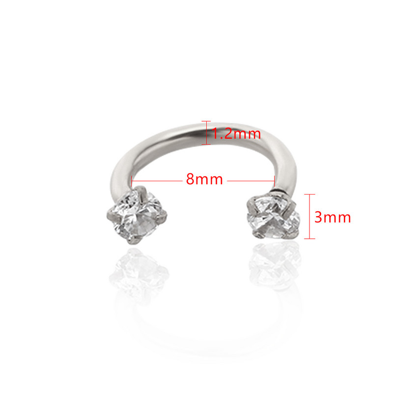 2 buc. Inel unisex cu filet intern circular barbell buză nas potcoavă septum Helix piercing ureche cartilaj lobi cercei