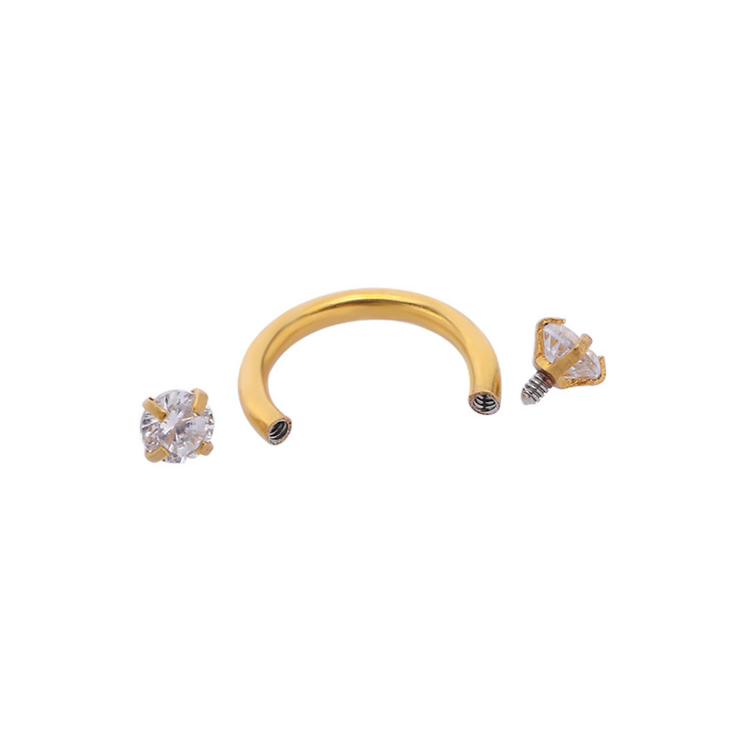 2 buc. Inel unisex cu filet intern circular barbell buză nas potcoavă septum Helix piercing ureche cartilaj lobi cercei