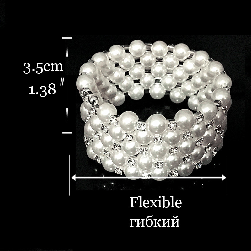 Mados vestuvių nuotakų papuošalų rinkinys Pearl Party Prom Sidabrinės spalvos krištolo apyrankės karoliai Auskarai moterims papuošalų rinkiniai