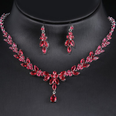 Emmaya Seturi de bijuterii rafinate clasice pentru femei Accesorii pentru petreceri de nunta Cercei cu zirconiu cubic și colier Cadou Ofertă caldă