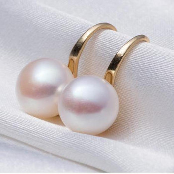 Бляскави обеци Разпродажба Обеци от естествени сладководни перли Корейска мода 2019 Нови популярни дамски обеци с перли на едро