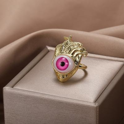 Vintage Šarene zle oči Ljubavni prsten u obliku srca za žene Zlatna boja Turska zvijezda Mjesec prstenjak jeftini artikli novo u božićnim darovima