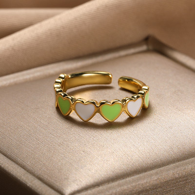 Vintage Šarene zle oči Ljubavni prsten u obliku srca za žene Zlatna boja Turska zvijezda Mjesec prstenjak jeftini artikli novo u božićnim darovima