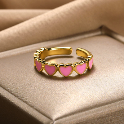 Vintage Šarene zle oči Ljubavni prsten u obliku srca za žene Zlatna boja Turska zvijezda Mjesec prstenjak jeftini artikli novo u božićnim darovima