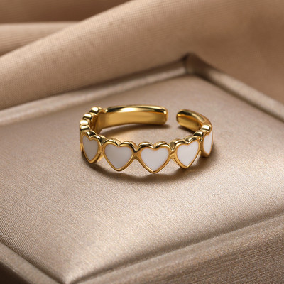 Vintage Šarene zle oči Ljubavni prsten u obliku srca za žene Zlatna boja Turska zvijezda Mjesec prstenjak jeftini artikli novo u božićnim darovima