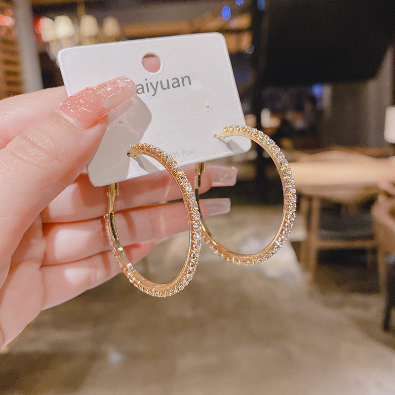 Modne prstenaste naušnice sa kamenčićima za žene Modni dodaci Poklon za godišnjicu Valentinova Nakit Pendientes Mujer