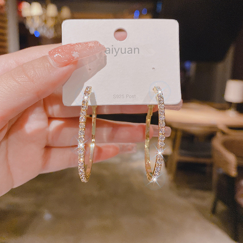 Modne prstenaste naušnice sa kamenčićima za žene Modni dodaci Poklon za godišnjicu Valentinova Nakit Pendientes Mujer