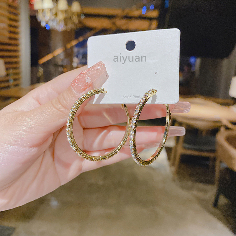 Modne prstenaste naušnice sa kamenčićima za žene Modni dodaci Poklon za godišnjicu Valentinova Nakit Pendientes Mujer