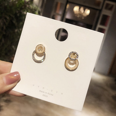 Asimetrične crne okrugle naušnice s nitnama Izvrsne male naušnice za djevojčice Korejski modni nakit za uši Neobične bijoux femme naušnice