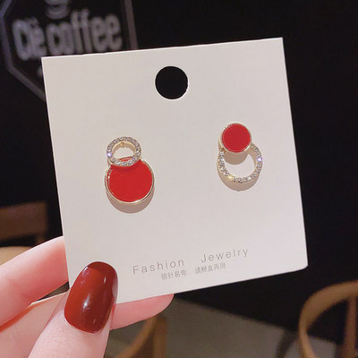 Asimetrične crne okrugle naušnice s nitnama Izvrsne male naušnice za djevojčice Korejski modni nakit za uši Neobične bijoux femme naušnice