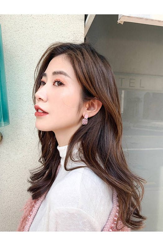 Ac de argint S925 violet retro pătrat stras care picura ulei nou la modă temperament net cercei roșii bijuterii pentru femei Brincos