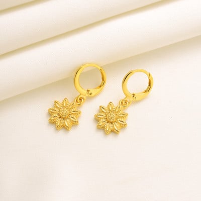 Dubai 18K aranyozott napvirág esküvői ajándék medál nyaklánc fülbevaló menyasszonyi ékszer készletek ékszer szett nőknek