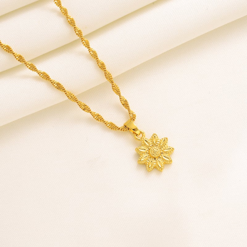 Dubai 18K aranyozott napvirág esküvői ajándék medál nyaklánc fülbevaló menyasszonyi ékszer készletek ékszer szett nőknek