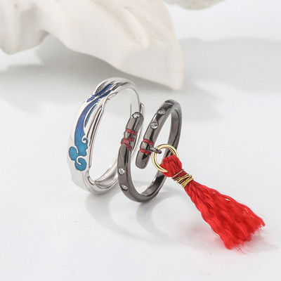 Anime Mo Dao Zu Shi Žiedas Wei Wuxian Lan Wangji Figūrinis Žiedas Pirštu Papuošalai Senovės Poros Žiedas Cosplay Titano plieno žiedas