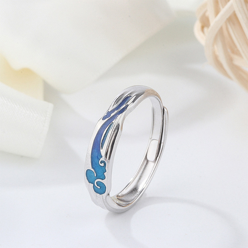 Anime Mo Dao Zu Shi Inel Wei Wuxian Lan Wangji Figura Deget Inel Bijuterii Antichitate Cuplu Inel Cosplay Titan Titan Steel Inel