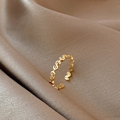 Inel vintage cu note de argint thailandeze, cu cinci linii, pentru femei, fete, accesorii de petrecere cu personalitate la modă, bijuterii noi la tendință 2021