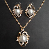 Simulation Pearl Jewelry Set Fashion Χρυσό/Ασημί Χρώμα Γεωμετρικό κρύσταλλο Choker Statement Κολιέ Σκουλαρίκι Γυναικεία κοσμήματα γάμου