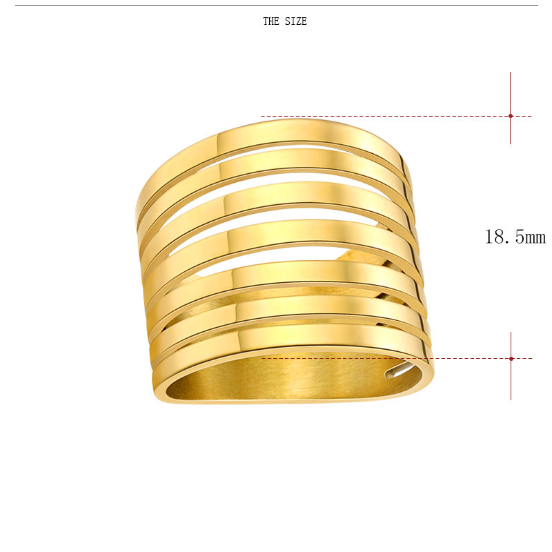 Prsten od nehrđajućeg čelika 316L Jednostavan punk dvobojno rezanje 7 krugova Zaručnički modni nakit Prstenje za žene za muške zabave